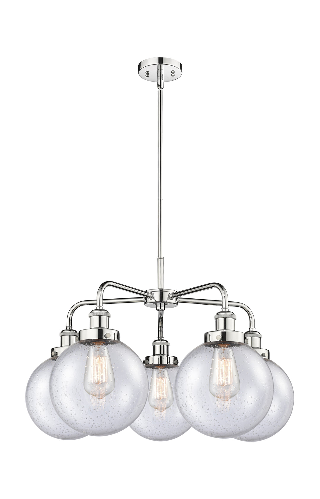 Innovations Lighting Beacon 8" Chandelier Chandeliers Innovations Lighting Polished Chrome Seedy ; Glass Type: Seedy 