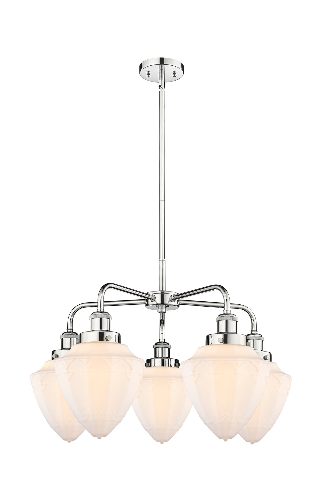 Innovations Lighting Bullet 7" Chandelier Chandeliers Innovations Lighting Polished Chrome Matte White ; Glass Type: Frosted 