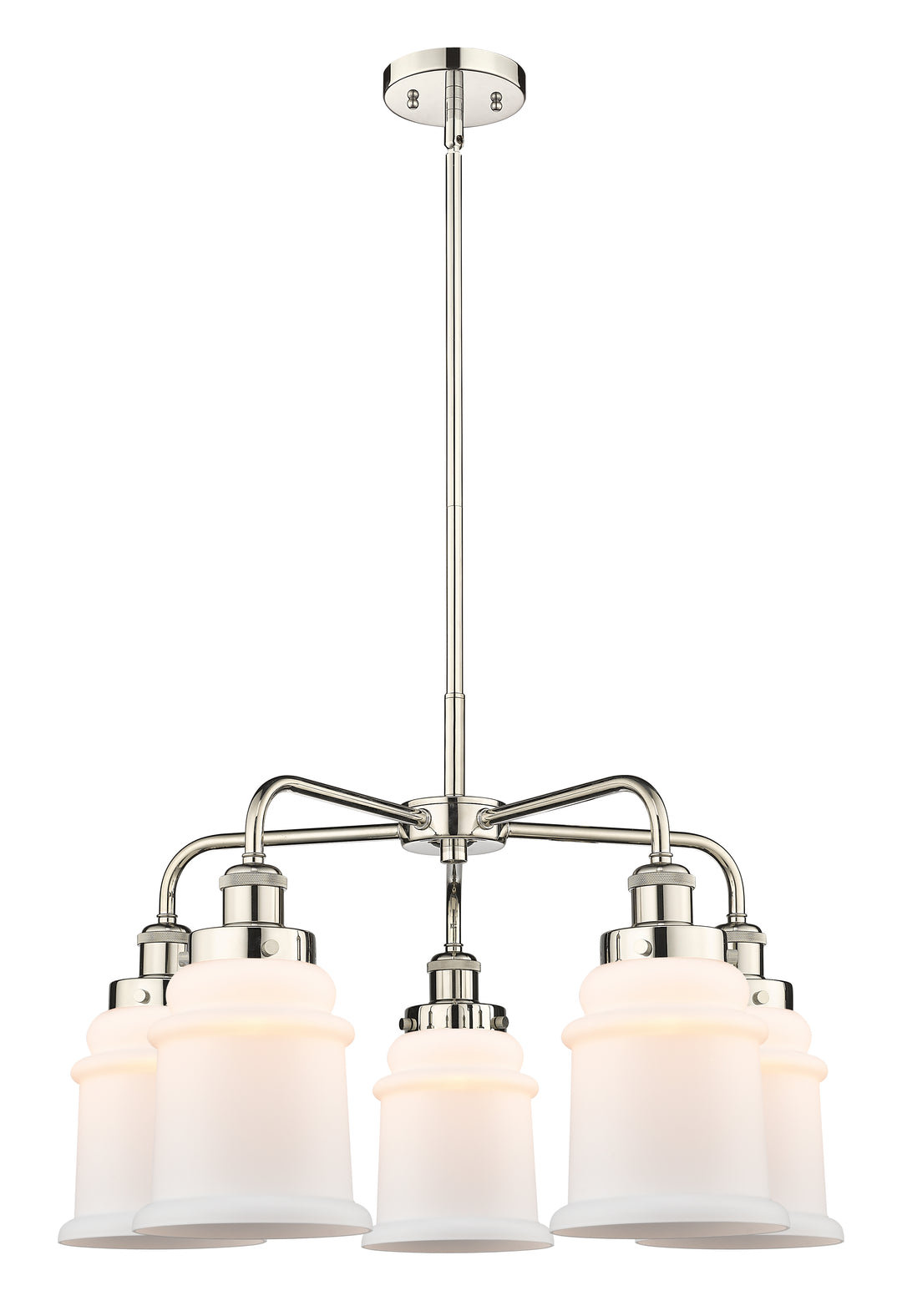 Innovations Lighting Canton 6" Chandelier Chandeliers Innovations Lighting Polished Nickel Matte White ; Glass Type: Frosted 