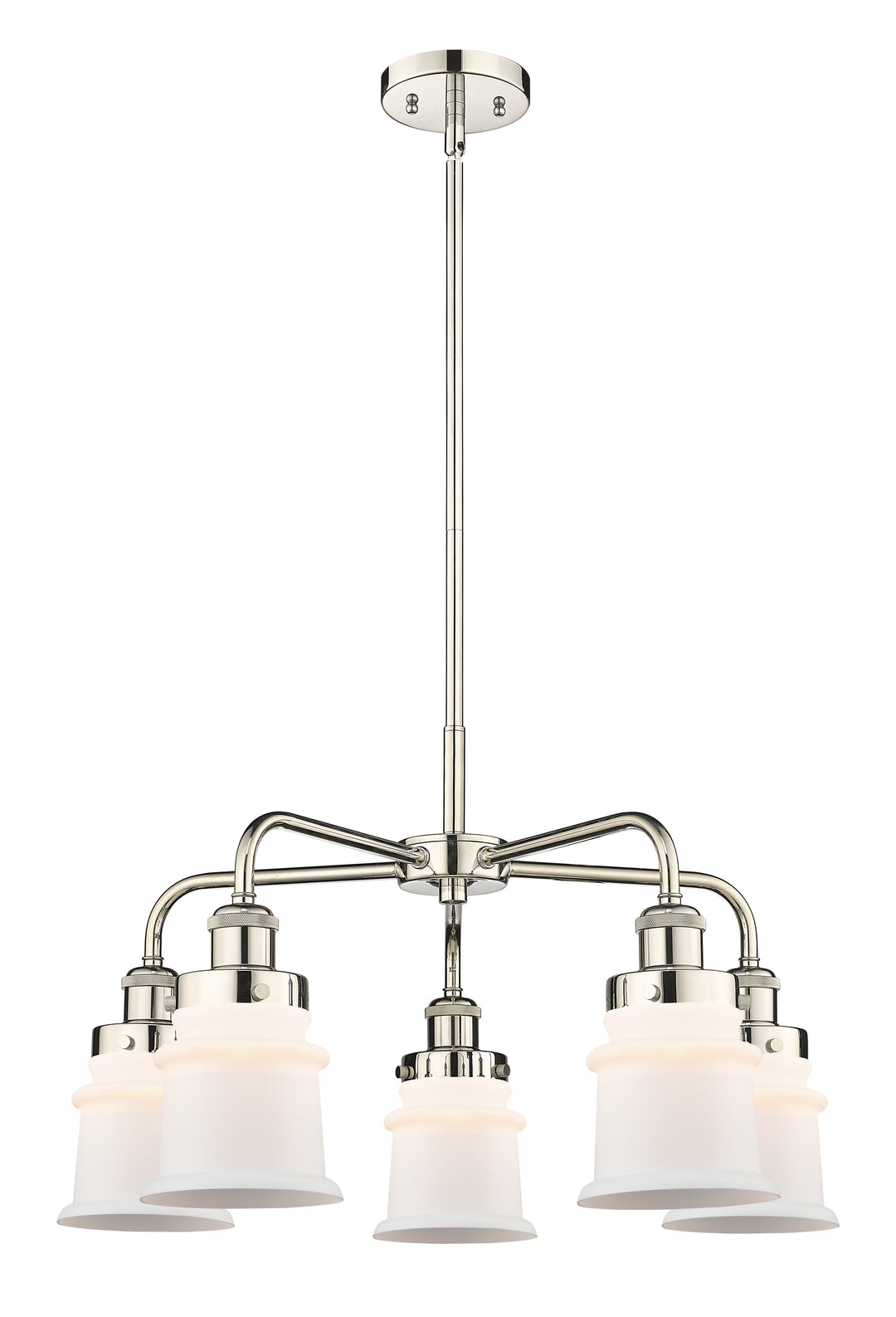 Innovations Lighting Canton Chandelier Chandeliers Innovations Lighting Polished Nickel Matte White ; Glass Type: Frosted 