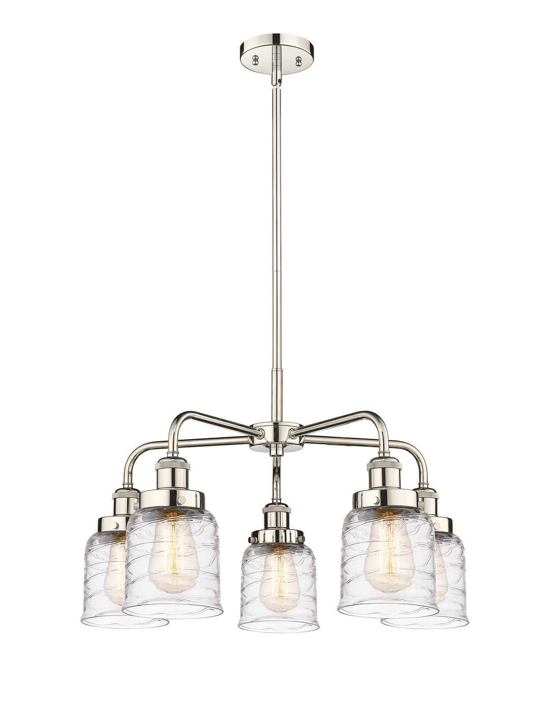 Innovations Lighting Bell Chandelier Chandeliers Innovations Lighting Polished Nickel Clear Deco Swirl ; Glass Type: Clear 