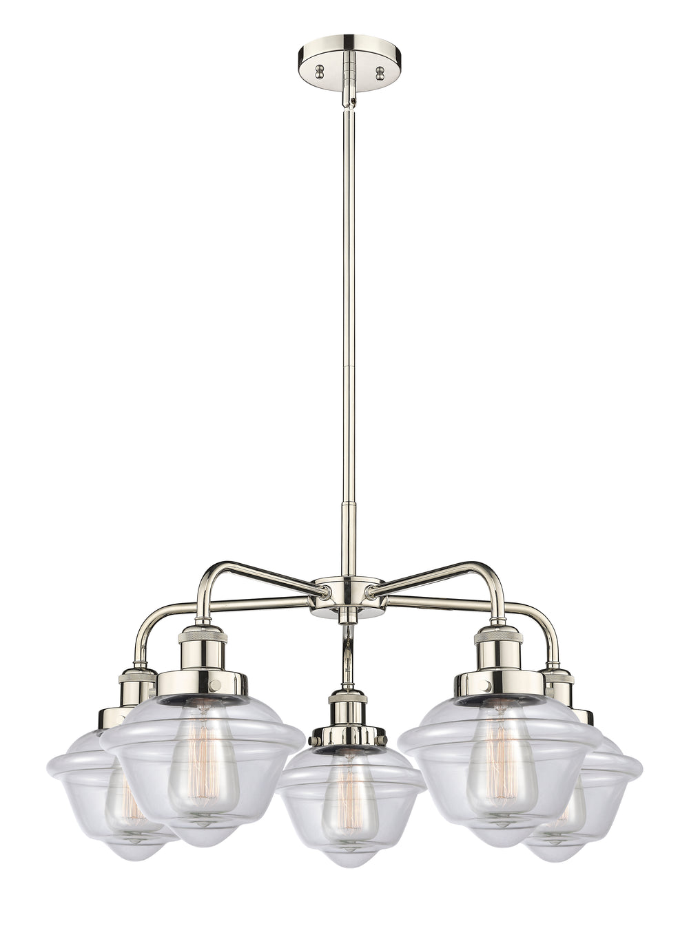 Innovations Lighting Oxford Chandelier - Polished Nickel Chandeliers Innovations Lighting Clear ; Glass Type: Clear  