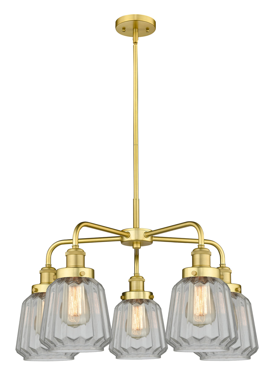 Innovations Lighting Chatham Chandelier - Satin Gold Chandeliers Innovations Lighting Clear ; Glass Type: Transparent; Ribbed  