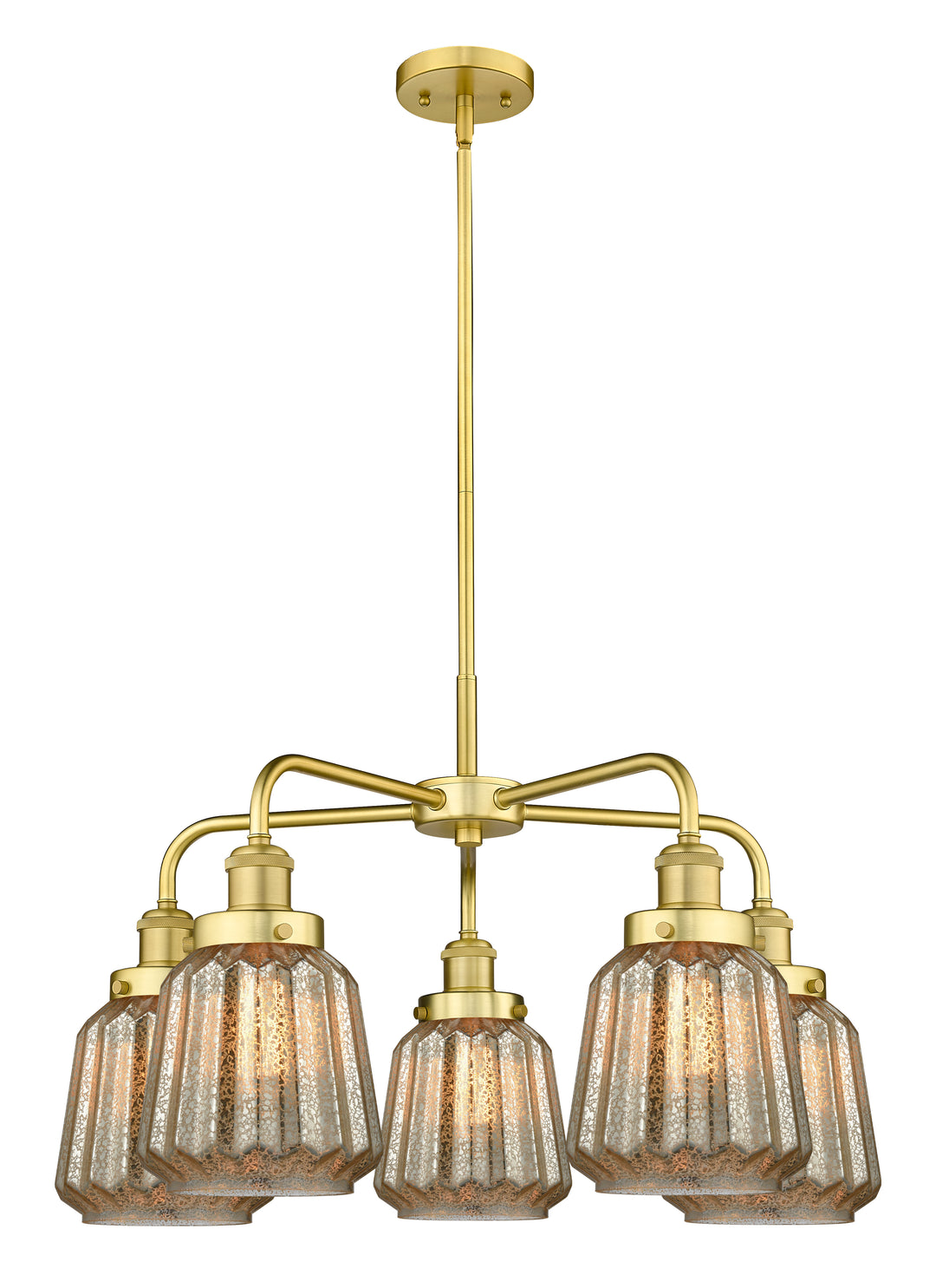 Innovations Lighting Chatham Chandelier - Satin Gold Chandeliers Innovations Lighting Mercury ; Glass Type: Mercury; Ribbed  