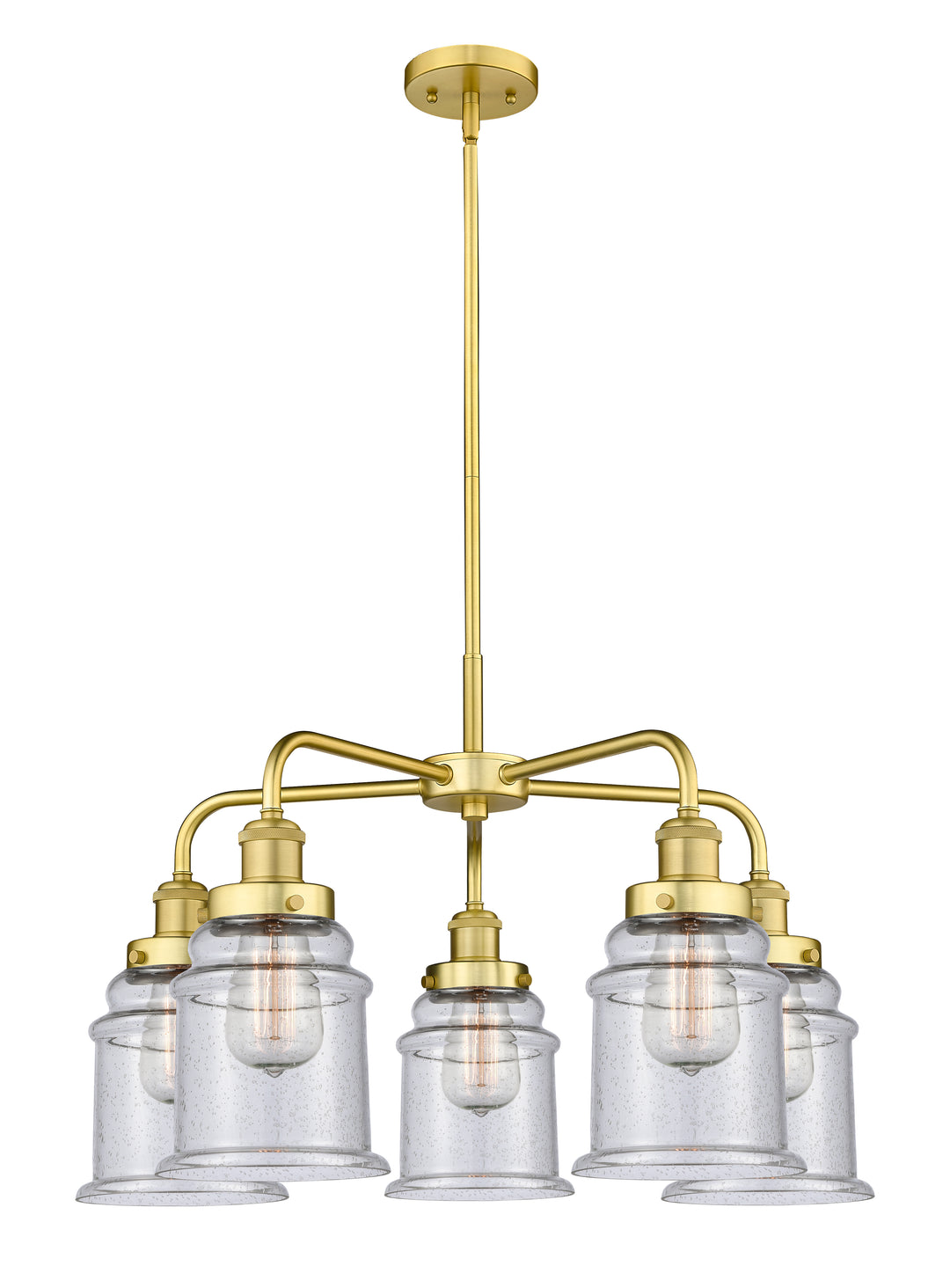 Innovations Lighting Canton 6" Chandelier Chandeliers Innovations Lighting Satin Gold Seedy ; Glass Type: Seeded 