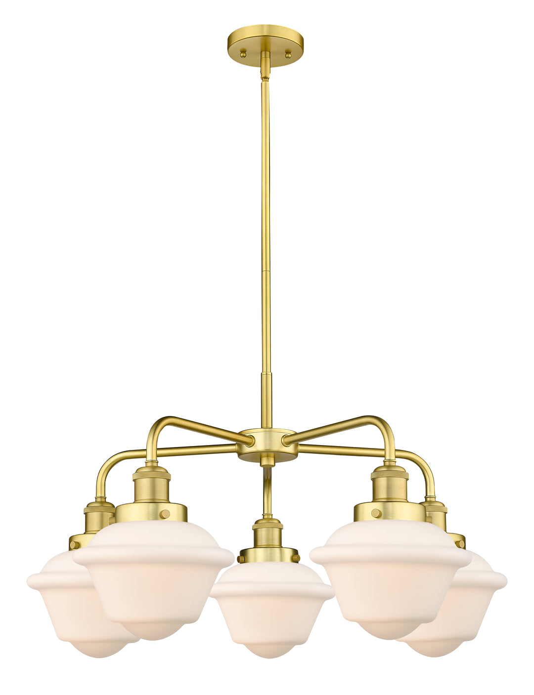 Innovations Lighting Oxford Chandelier - Satin Gold Chandeliers Innovations Lighting Matte White ; Glass Type: Frosted  