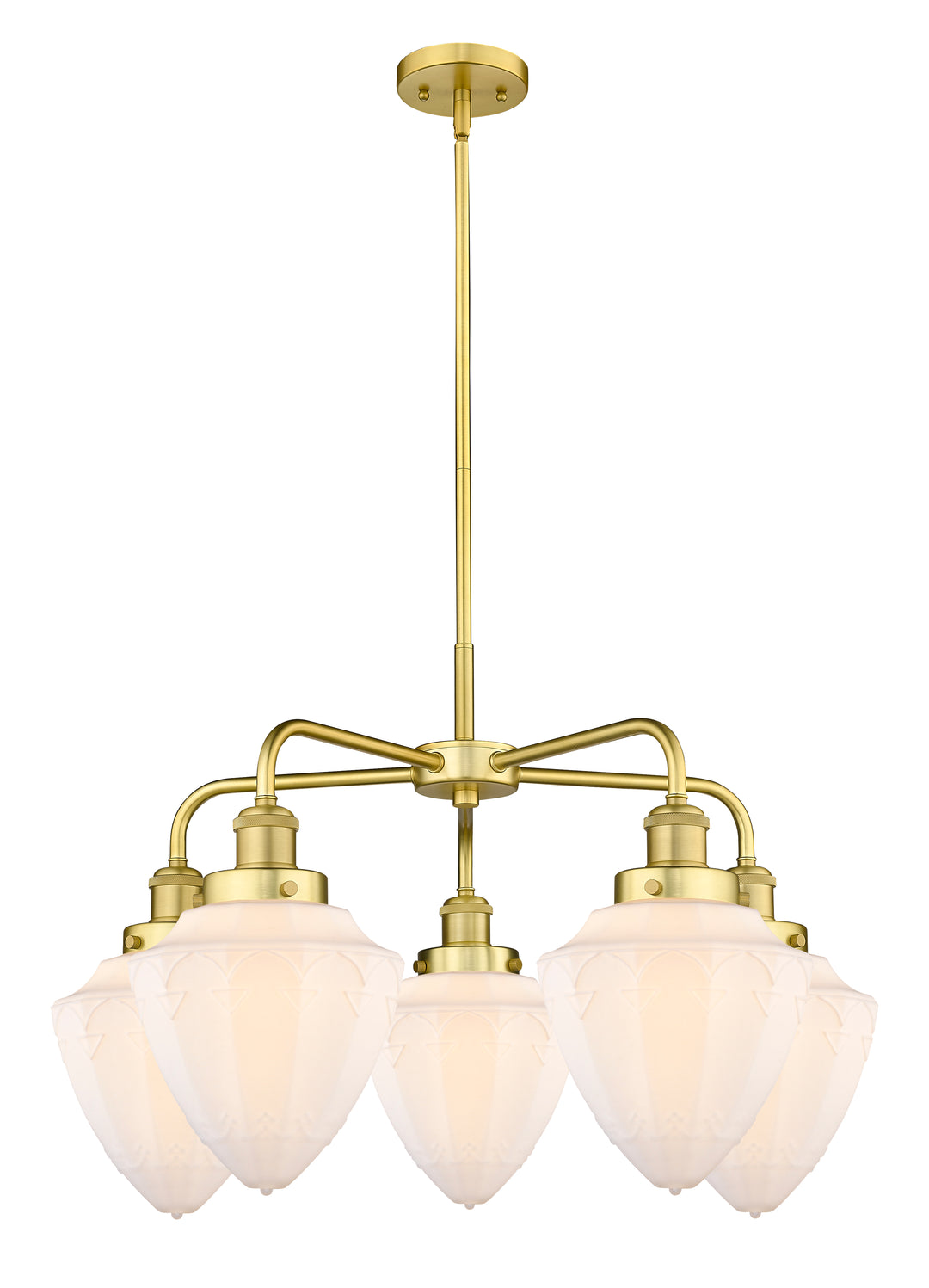 Innovations Lighting Bullet 7" Chandelier Chandeliers Innovations Lighting Satin Gold Matte White ; Glass Type: Frosted 