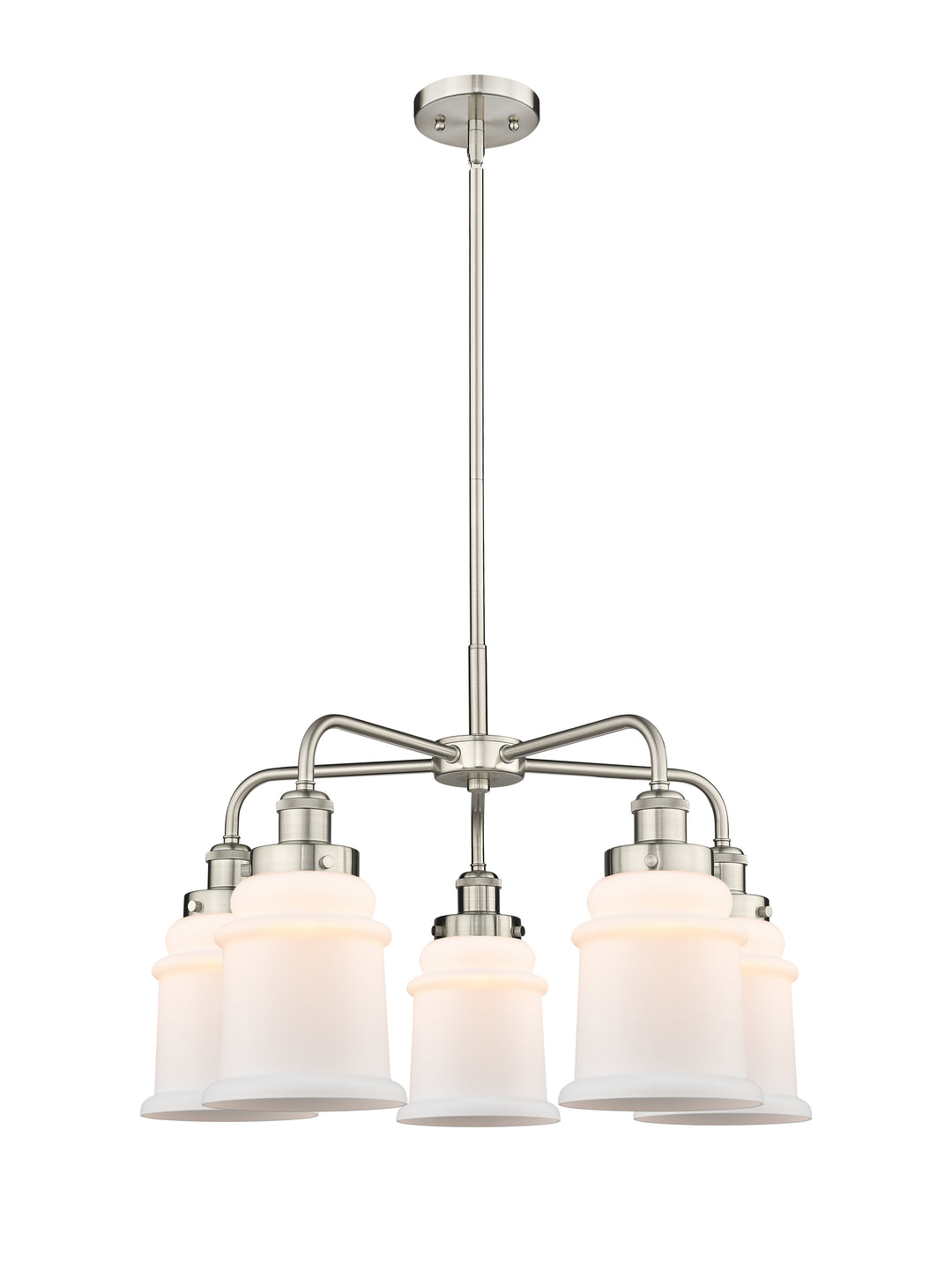 Innovations Lighting Canton 6" Chandelier Chandeliers Innovations Lighting Satin Nickel Matte White ; Glass Type: Frosted 