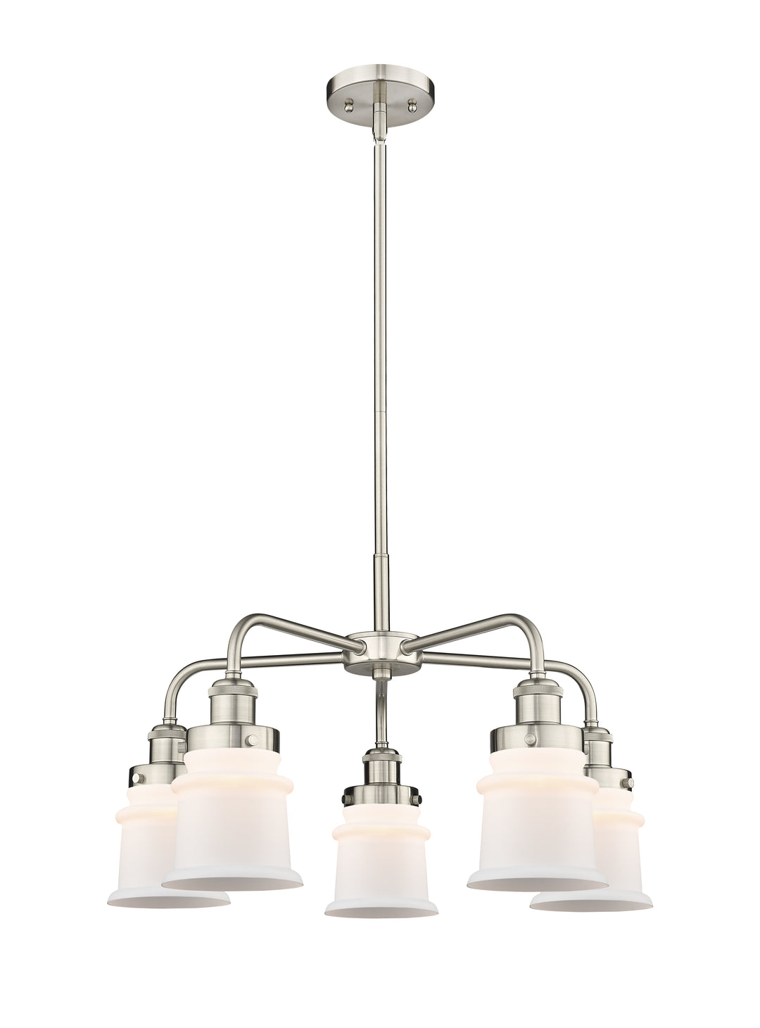 Innovations Lighting Canton Chandelier Chandeliers Innovations Lighting Satin Nickel Matte White ; Glass Type: Frosted 