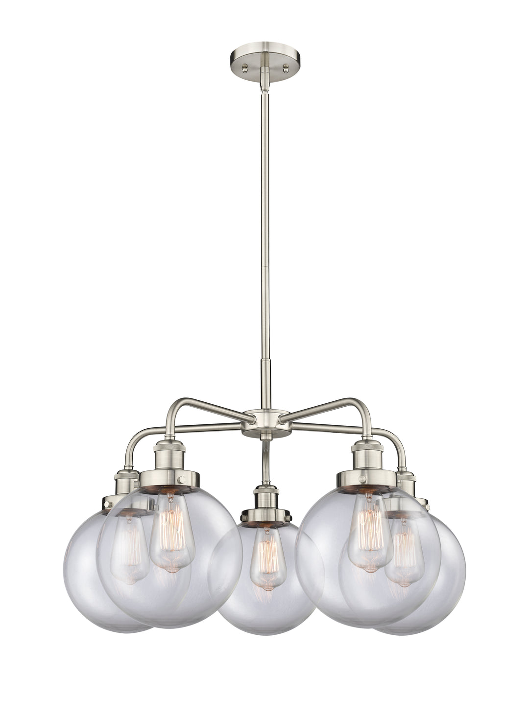 Innovations Lighting Whitney 8" Chandelier - Satin Nickel Chandeliers Innovations Lighting Clear ; Glass Type: Transparent  