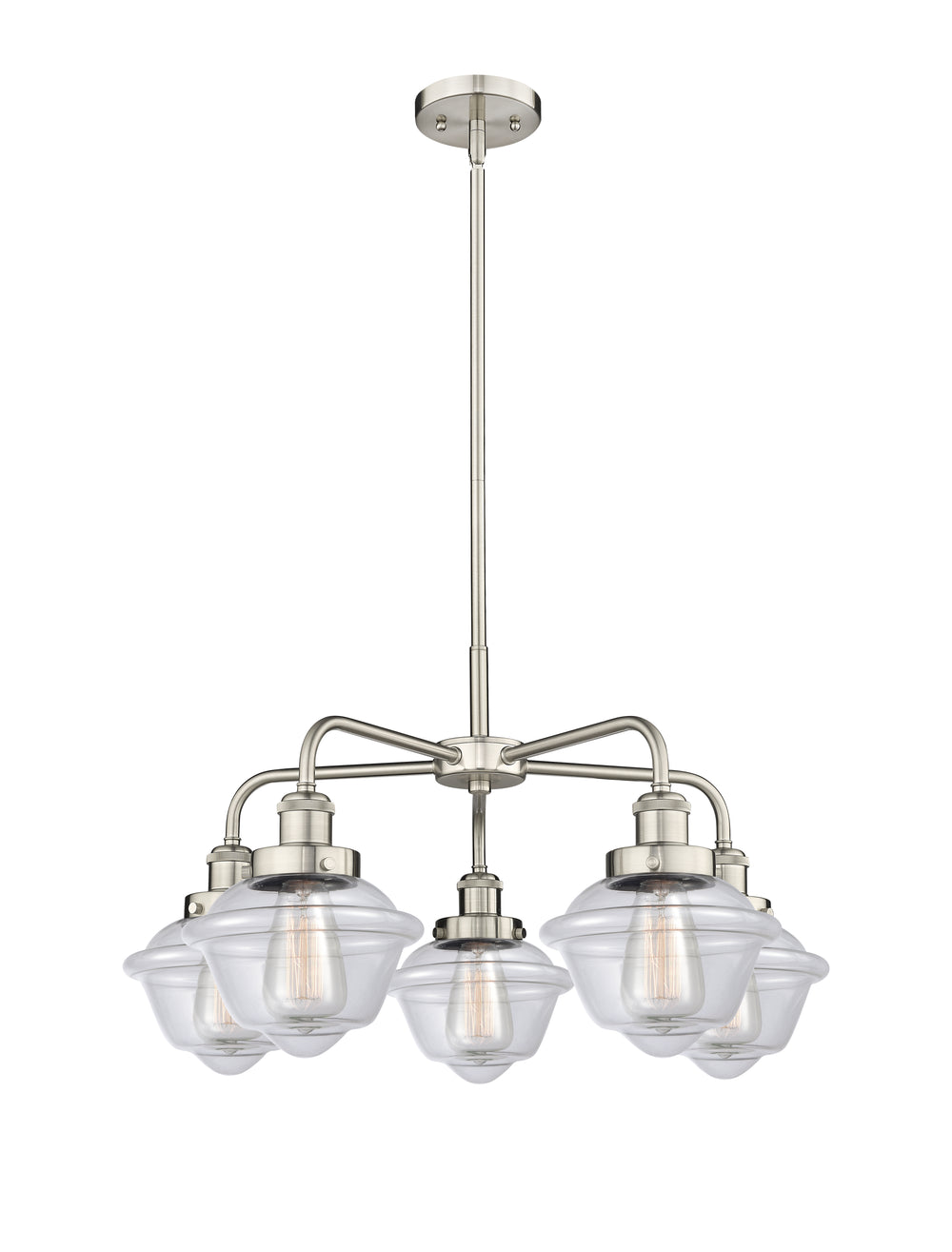 Innovations Lighting Oxford Chandelier - Satin Nickel Chandeliers Innovations Lighting Clear ; Glass Type: Clear  