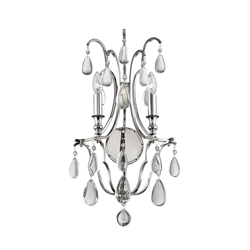 Hudson Valley Lighting Crawford Wall Sconce Wall Sconces Hudson Valley Lighting Polished Nickel  