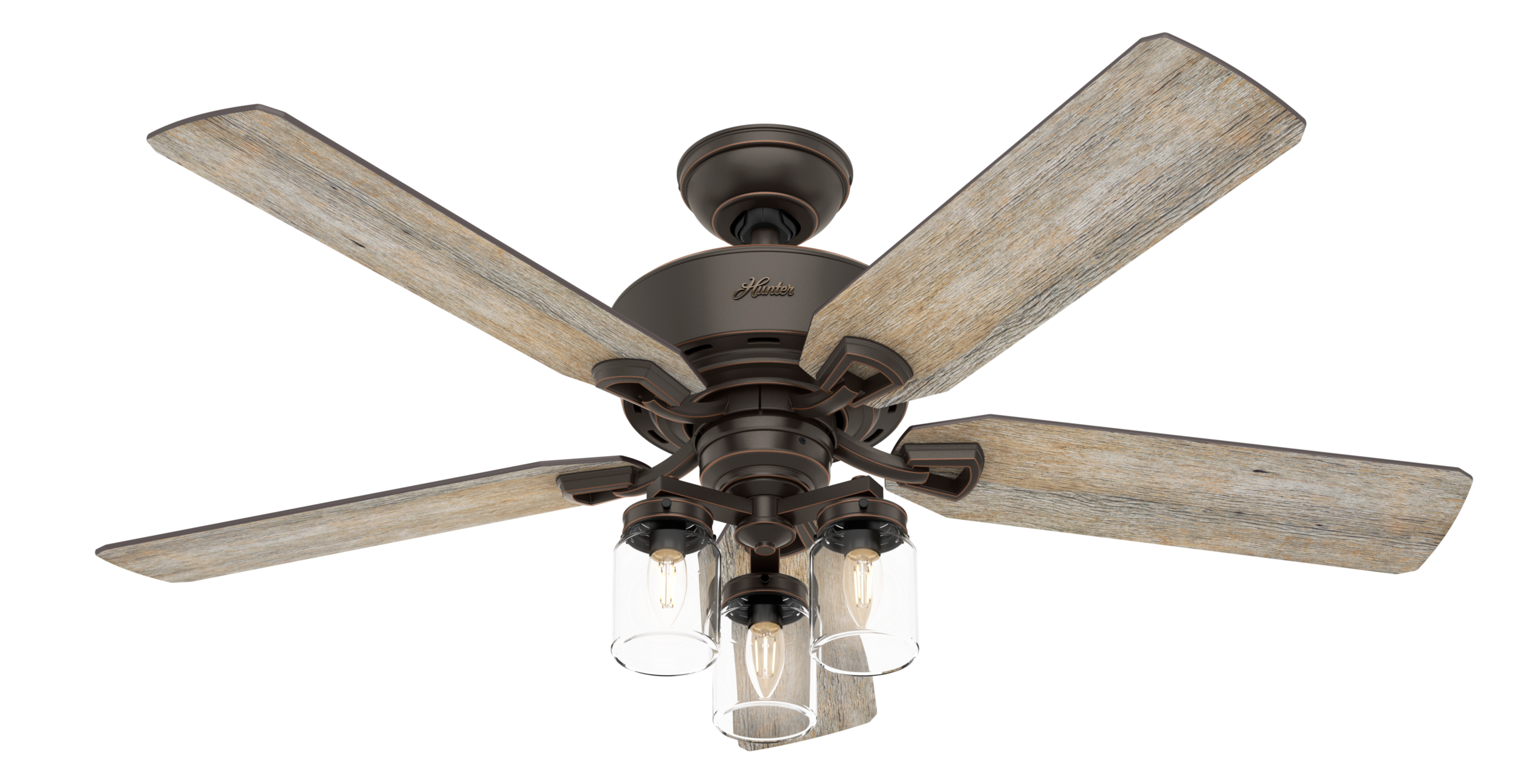 Hunter 52 inch Devon Park Ceiling Fan with LED Light Kit and Handheld Remote