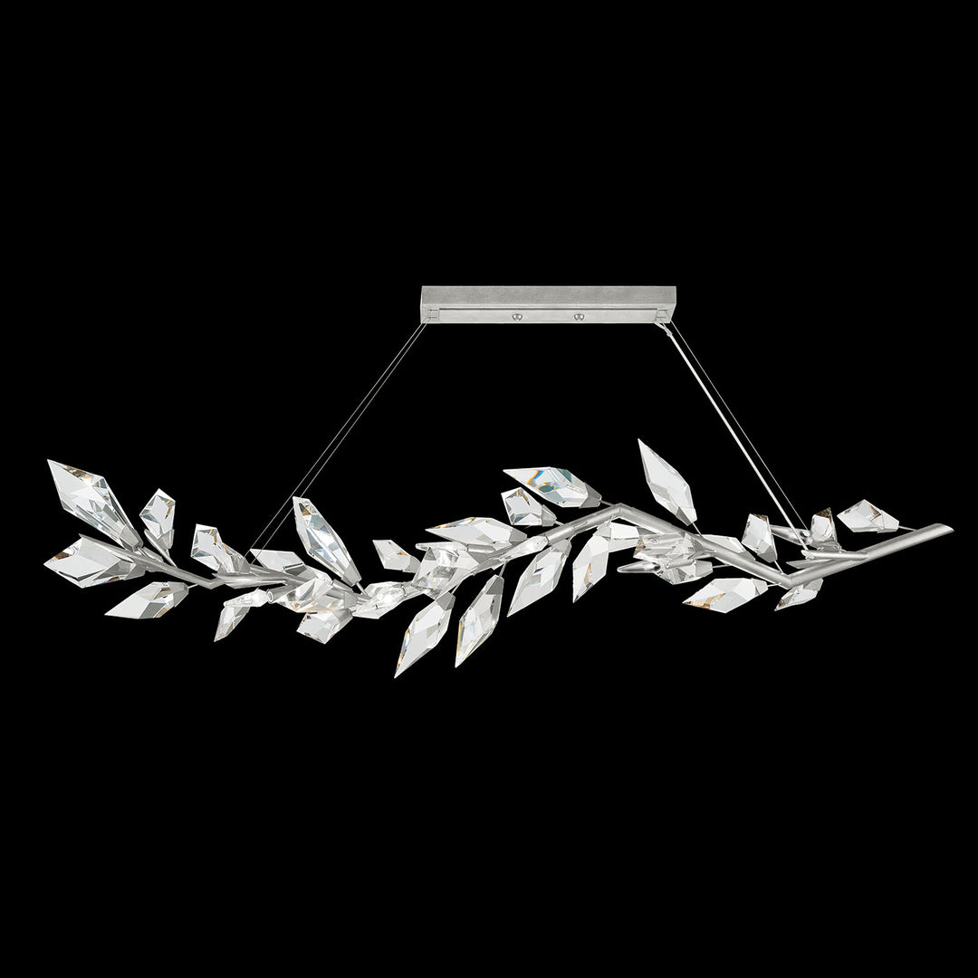 Fine Art Handcrafted Lighting Foret 72"W Linear Pendant in Standard Silver Leaf (914640-1ST)