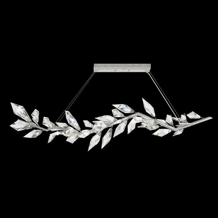 Fine Art Handcrafted Lighting Foret 72"W Linear Pendant in Standard Silver Leaf (914640-1ST)