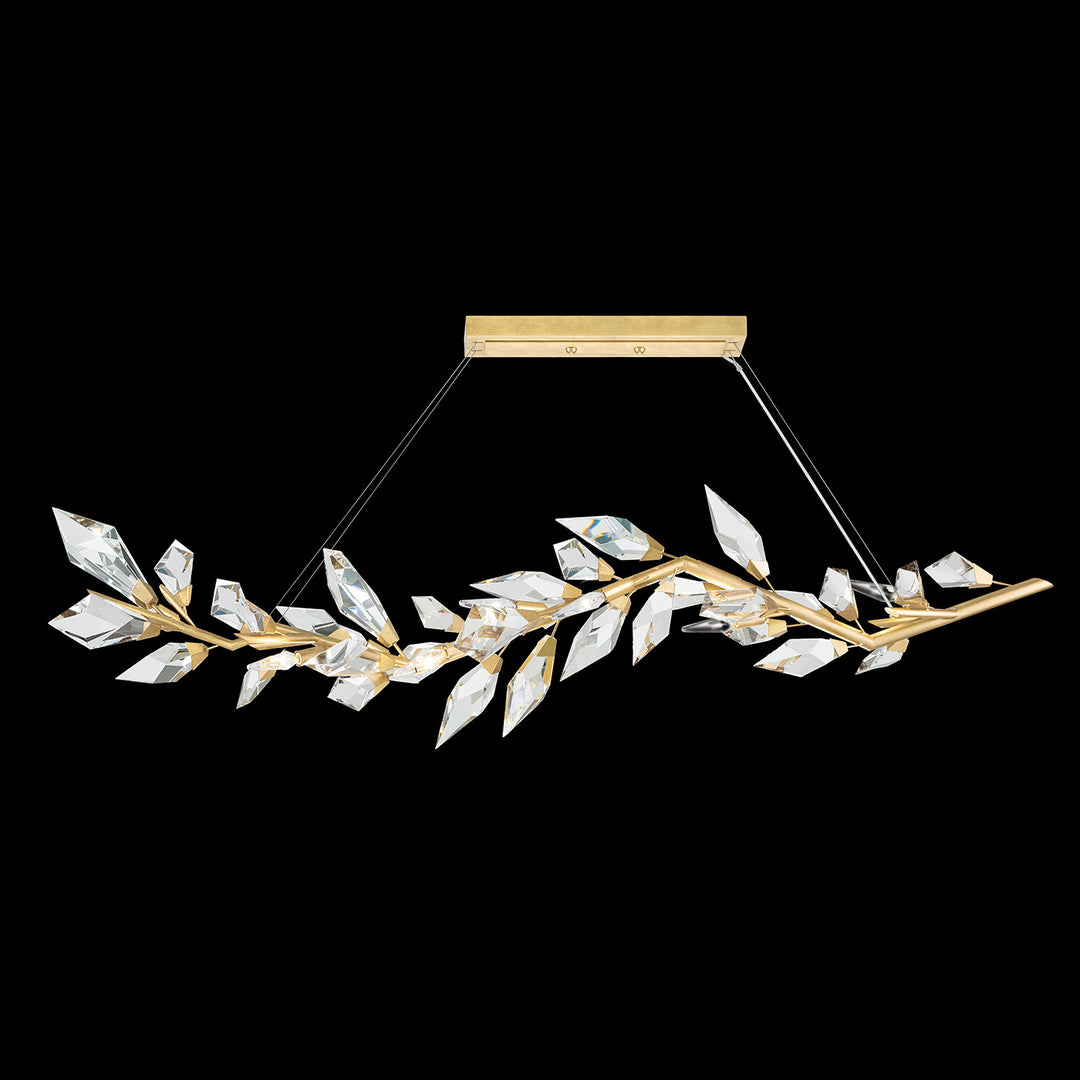 Fine Art Handcrafted Lighting Foret 72"W Linear Pendant in Standard Gold Leaf (914640-2ST)