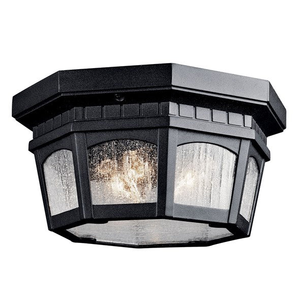 Kichler Courtyard  Outdoor Flush & Semi Flush Mount Outdoor Wall Lights Kichler Textured Black 12.25x6.25 