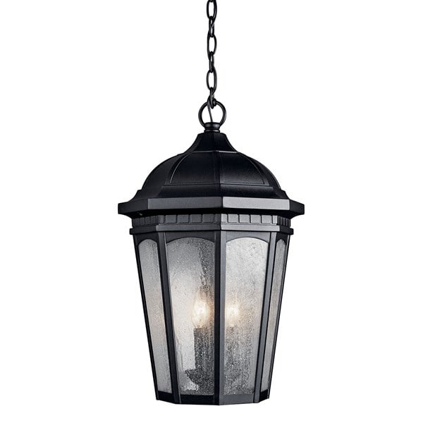 Kichler Courtyard  Outdoor Hanging Pendant Outdoor Hanging Lights Kichler Textured Black 12.25x21.25 