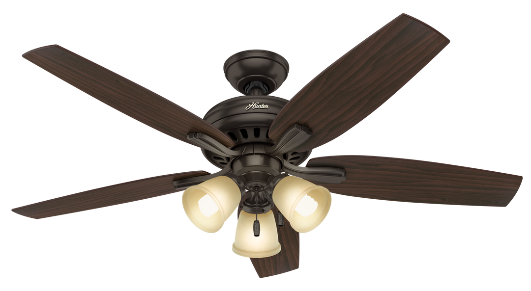 Hunter 52 inch Newsome Ceiling Fan with LED Light Kit Indoor Ceiling Fans Hunter   