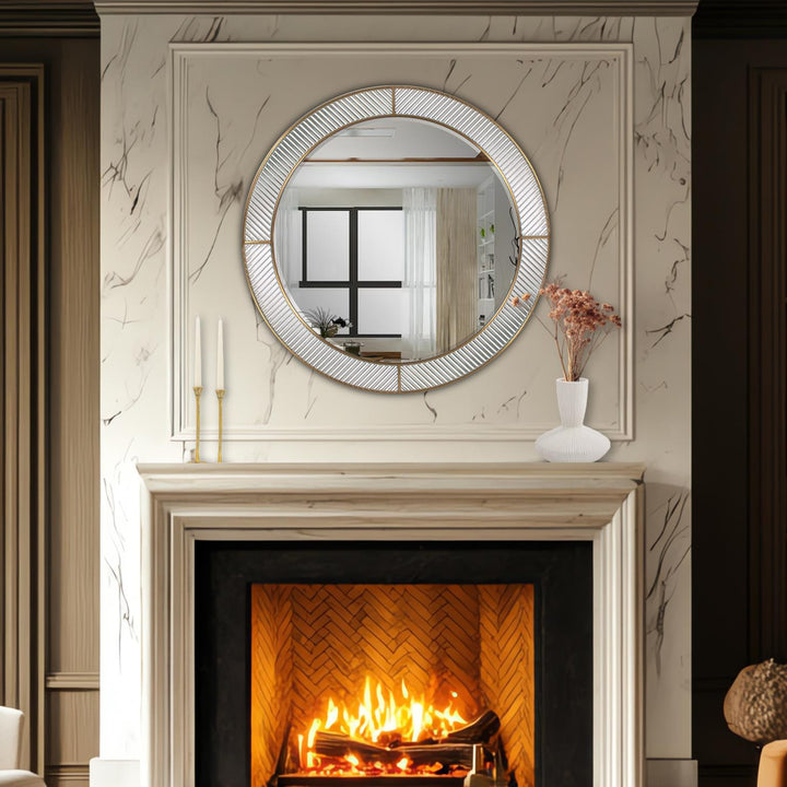 Howard Elliott Frosted Round Wall Mirror