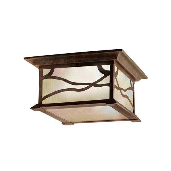 Kichler Morris  Outdoor Flush & Semi Flush Mount Outdoor Wall Lights Kichler Distressed Copper 11.75x6 