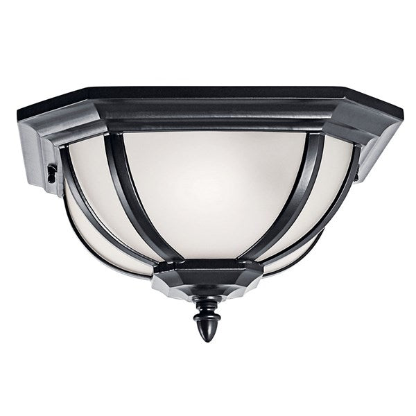 Kichler Salisbury  Outdoor Flush & Semi Flush Mt Outdoor Wall Lights Kichler Black 13.5x7.5 