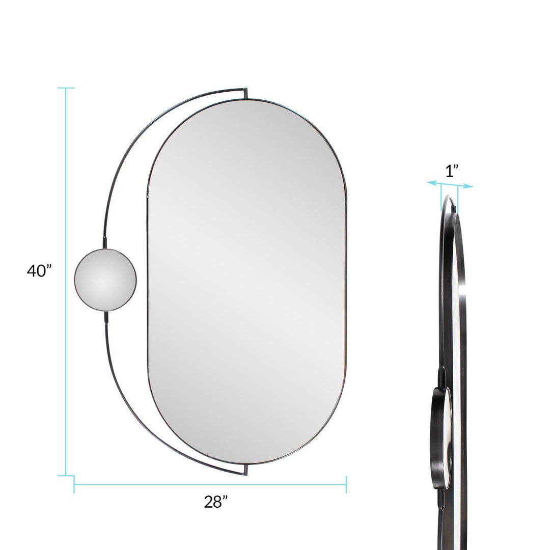 Howard Elliott Janik Stainless Steel Double Vanity Mirror- Brushed Black