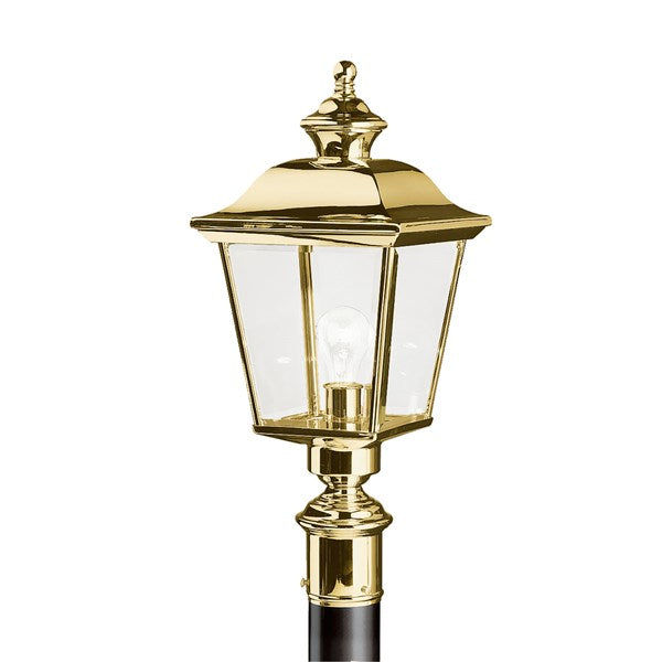 Kichler Bay Shore  Outdoor Post Lantern Pier & Post Mount Lights Kichler Polished Brass 9.25x22.5 