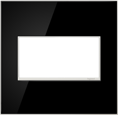Legrand adorne Mirror Black 2-Gang wall plate