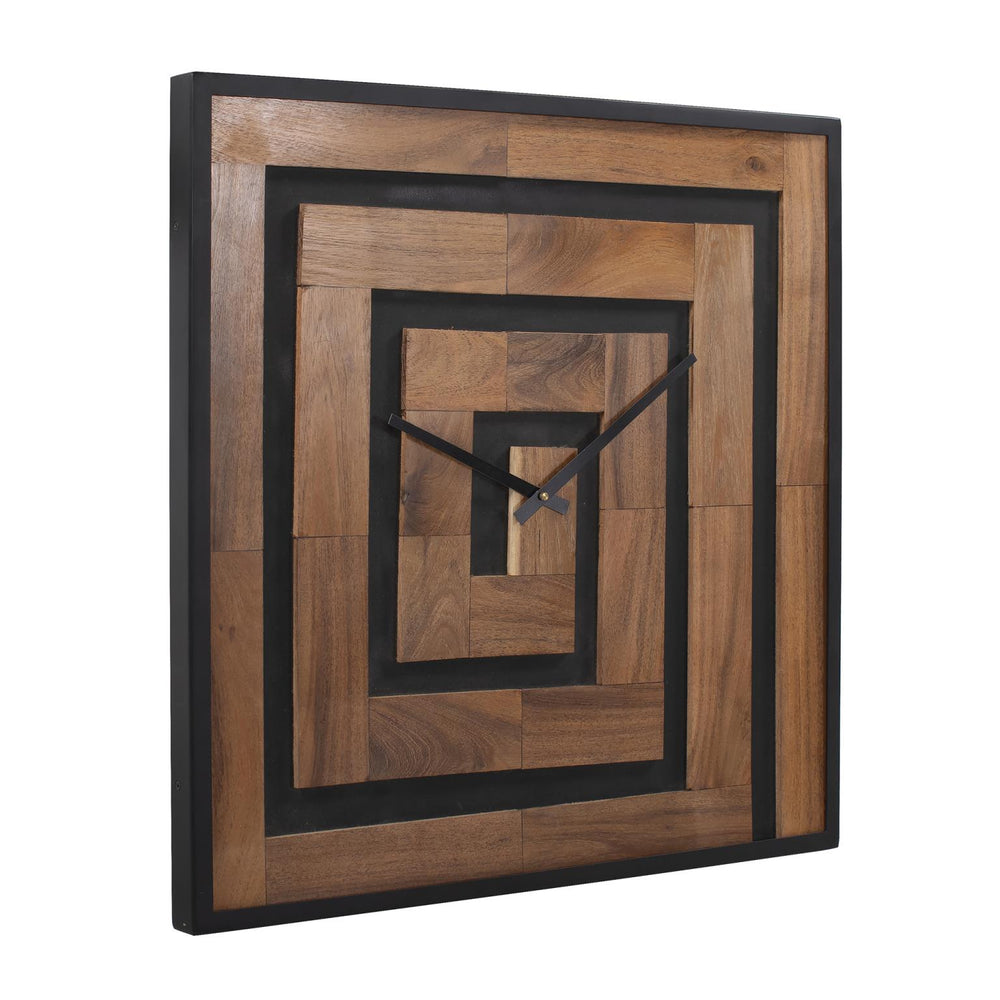 Howard Elliott Helix Wooden Square Clock