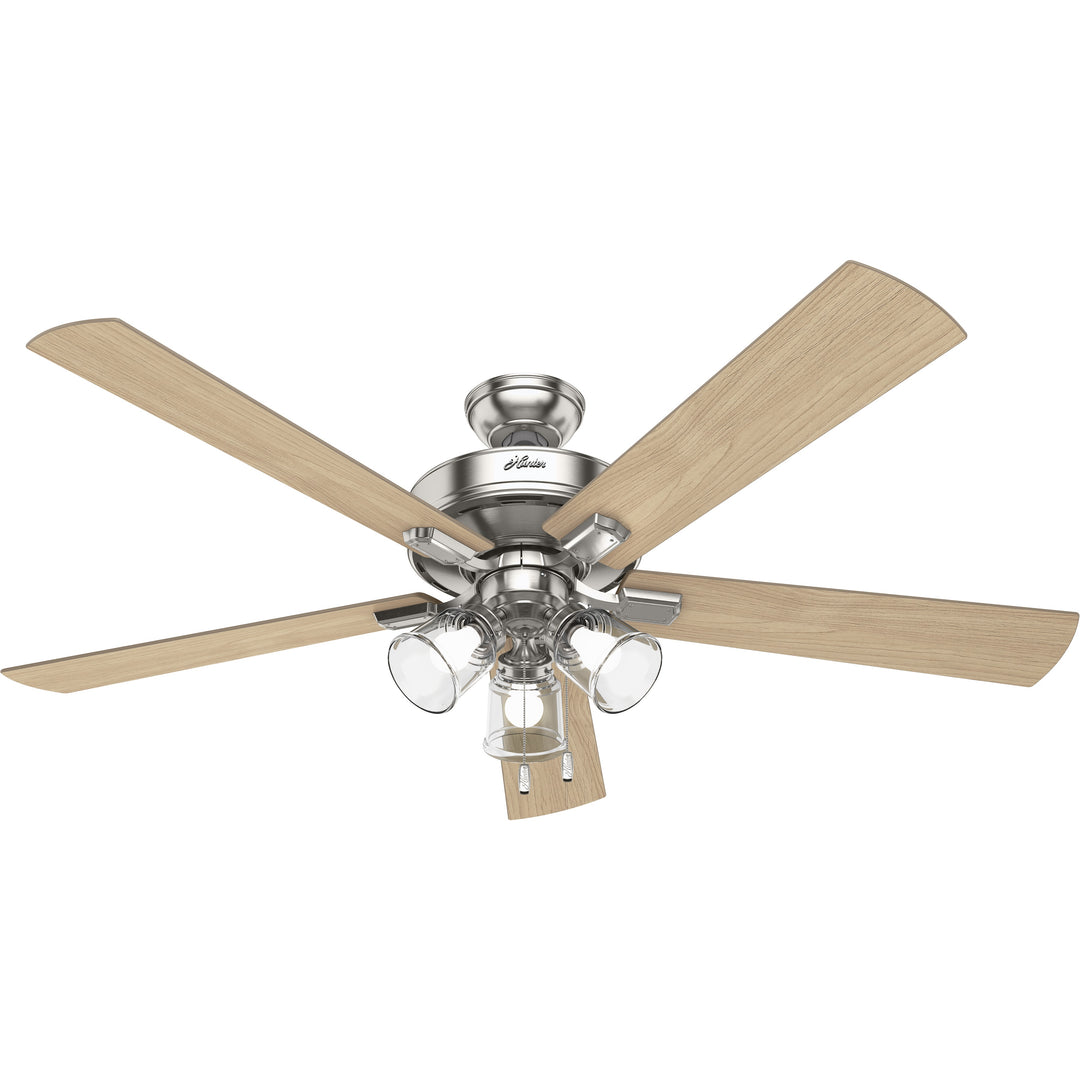 Hunter 60 inch Crestfield Ceiling Fan with LED Light Kit and Pull Chain Bowls Hunter