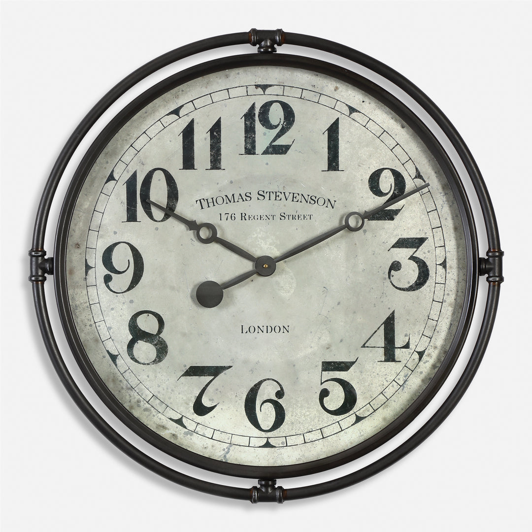 Uttermost Nakul Industrial Wall Clock Clocks Uttermost   