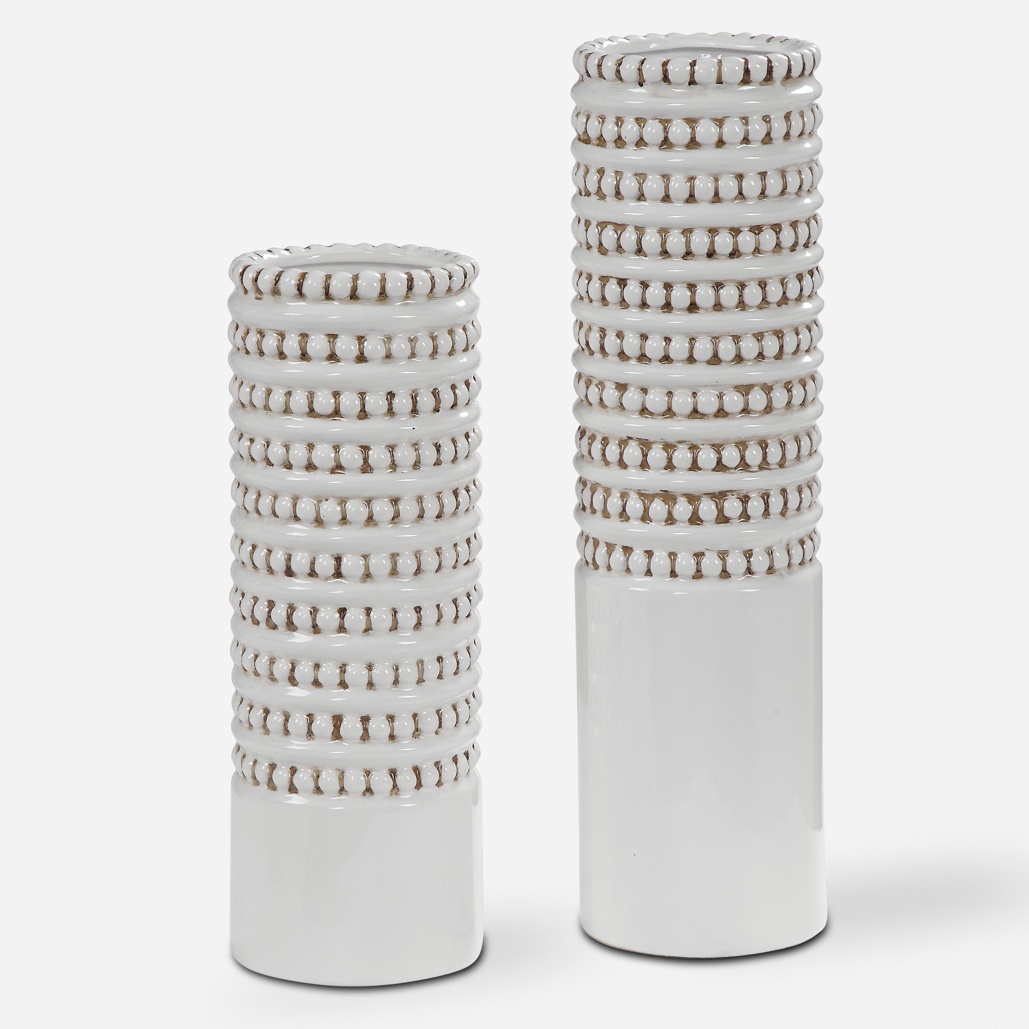Uttermost Angelou White Vases, Set/2 Décor/Home Accent Uttermost   