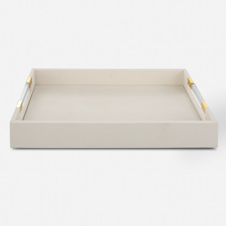 Uttermost Wessex White Shagreen Tray Trays Uttermost   