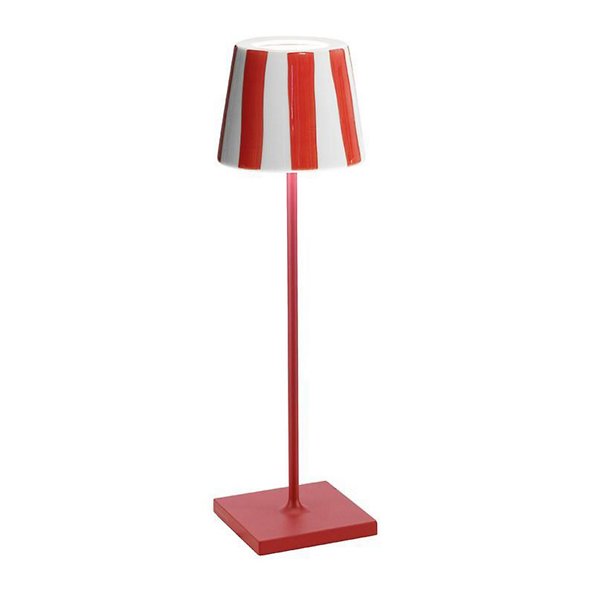 Zafferano America Poldina Lido Table Lamp Lamp Zafferano America Red / Red Stripes  