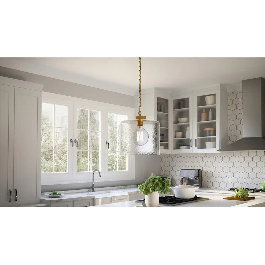 Quoizel 13.25" Aged Brass Abner Pendant