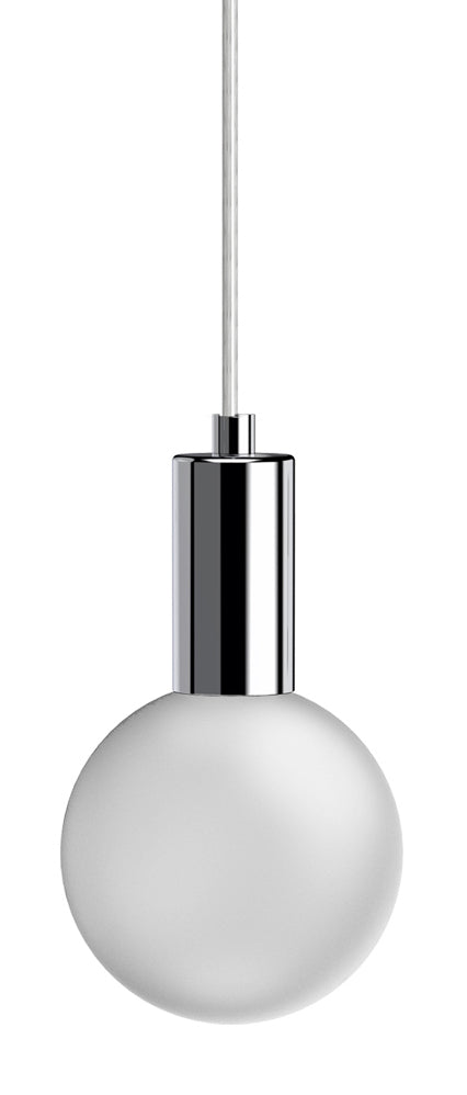 Blackjack Lighting 3" Acrylic Globe Pendant Pendants Blackjack Lighting 3" Frosted Polished Chrome