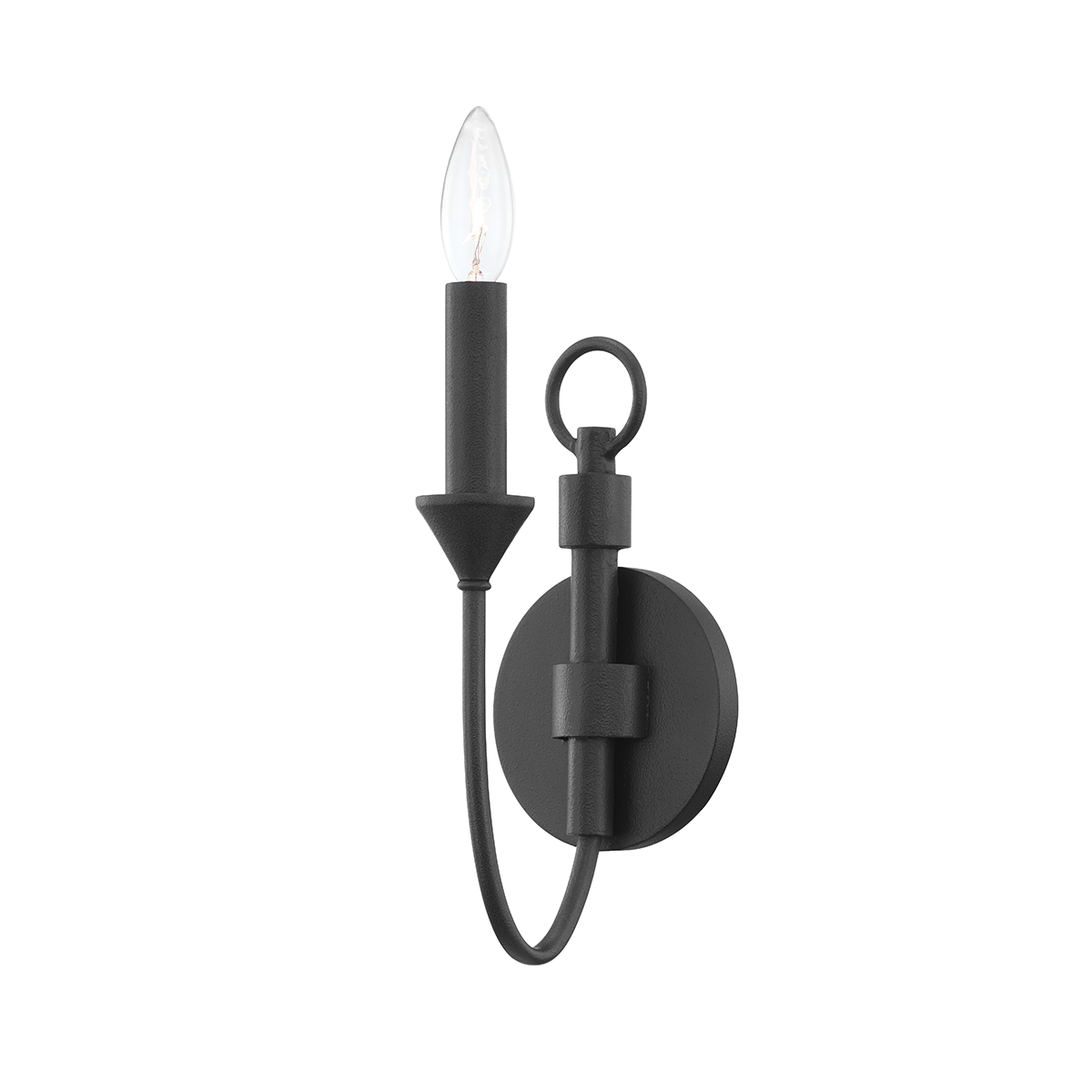 Troy Lighting Cate Wall Sconce Wall Sconce Troy Lighting FORGED IRON 4.5x4.5x14 