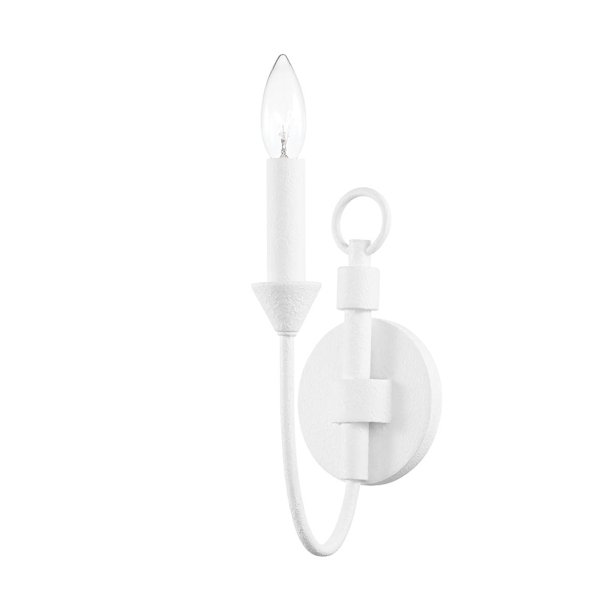 Troy Lighting Cate Wall Sconce Wall Sconce Troy Lighting GESSO WHITE 4.5x4.5x14 