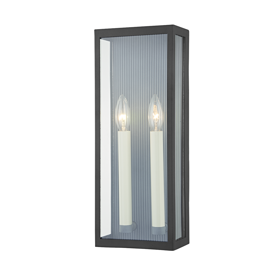 Troy Lighting Vail Wall Sconce Wall Sconces Troy Lighting TEXTURE BLACK/WEATHERED ZINC 6.5x6.5x17 