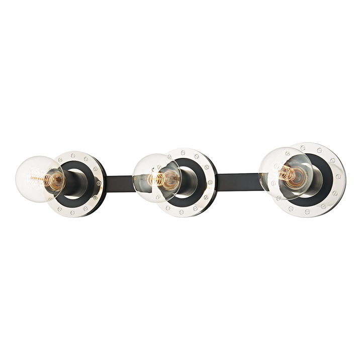 Troy Lighting Teo Bath and Vanity Vanity Lights Troy Lighting Polished Nickel/Soft Black 21.75x21.75x4.75 