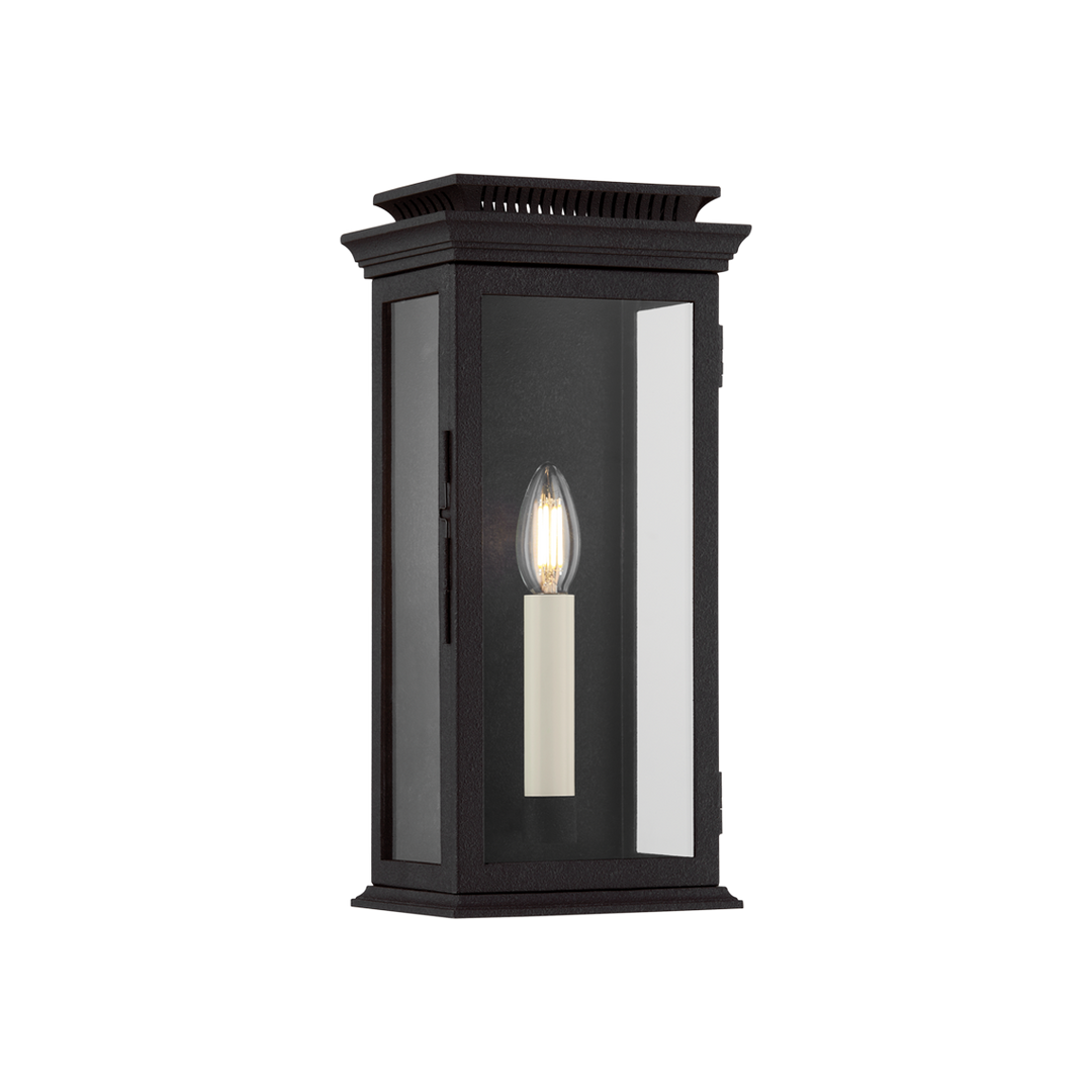 Troy Lighting LOUIE EXTERIOR WALL SCONCE Wall Sconces Troy Lighting FORGED IRON 7x7x14.5 