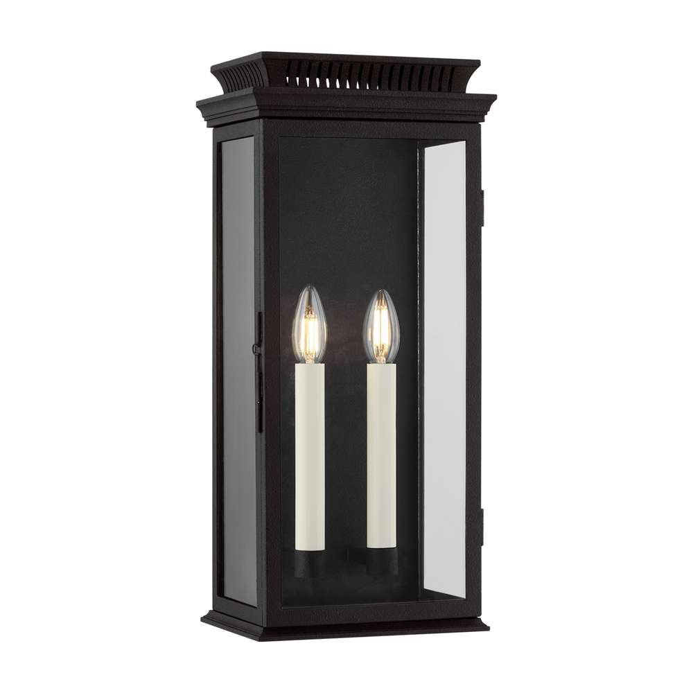 Troy Lighting LOUIE EXTERIOR WALL SCONCE Wall Sconces Troy Lighting FORGED IRON 9x9x19.75 