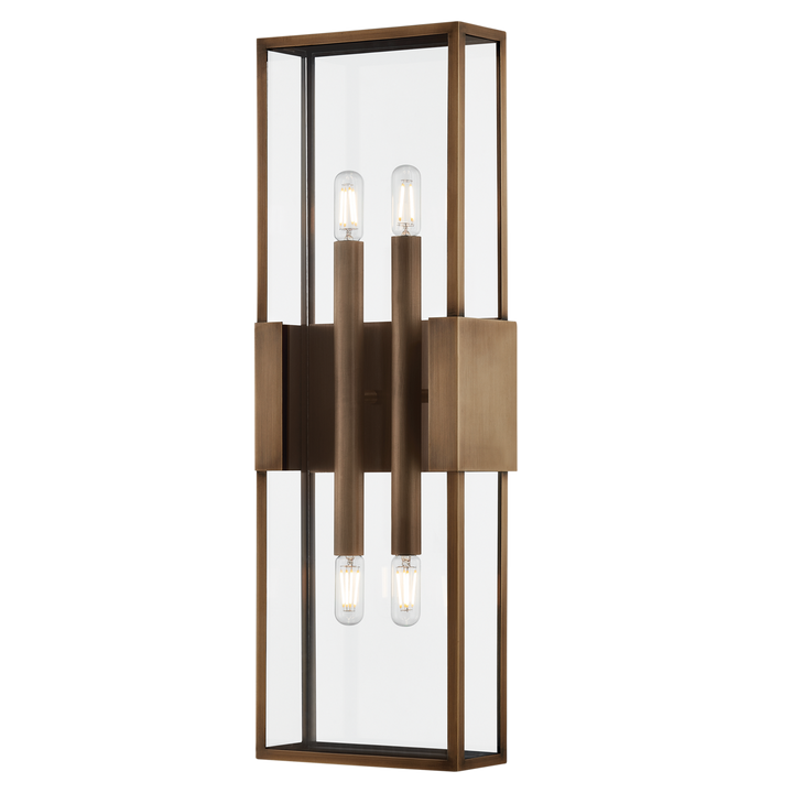 Troy Lighting SANTA CLARA EXTERIOR WALL SCONCE Wall Sconces Troy Lighting PATINA BRASS 8.25x8.25x24 