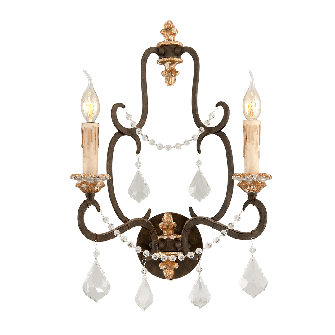 Troy Lighting Bordeaux Wall Sconce Wall Sconces Troy Lighting PARISIAN BRONZE 15x15x21.5 