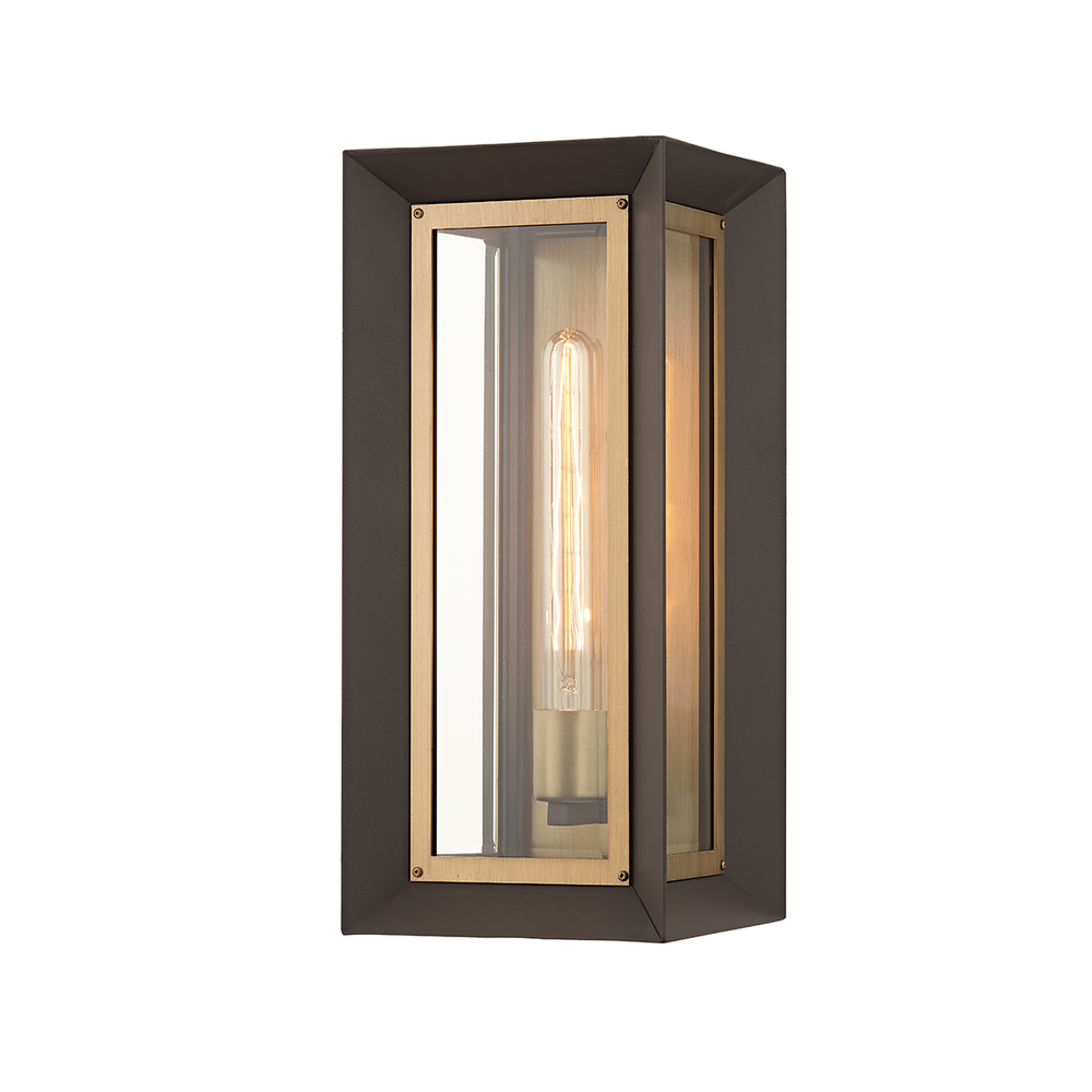 Troy Lighting Lowry Wall Sconce Wall Sconces Troy Lighting TEXTURED BRONZE/PATINA BRASS 7.5x7.5x17 