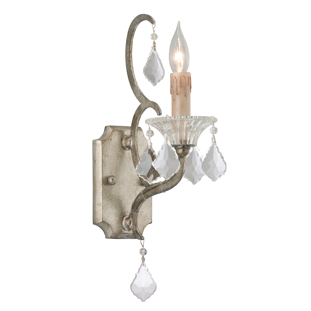 Troy Lighting Montparnasse Wall Sconce Wall Sconces Troy Lighting ANTIQUE SILVER LEAF 4.5x4.5x18 