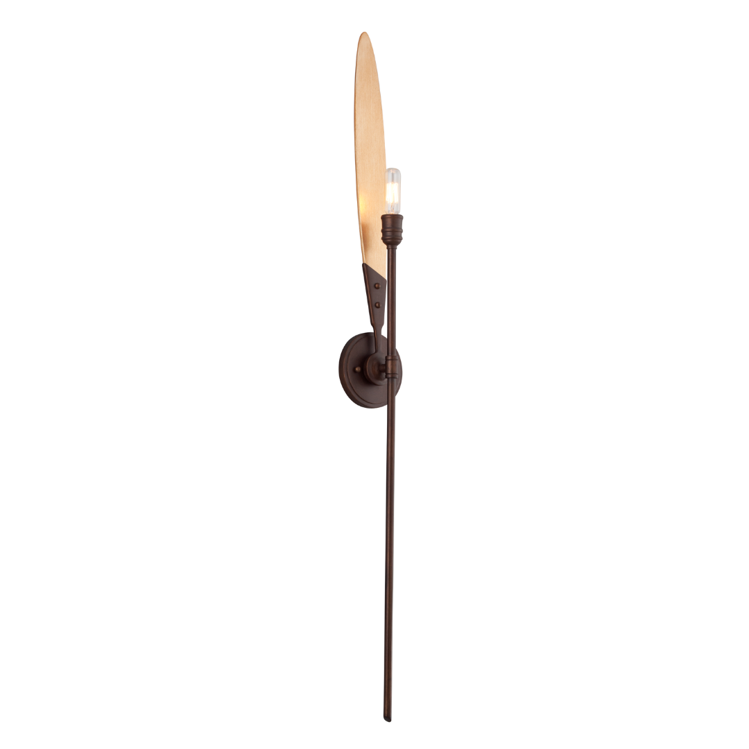 Troy Lighting Dragonfly Wall Sconce Wall Sconce Troy Lighting BRONZE WITH SATIN LEAF 4.5x4.5x41.5 