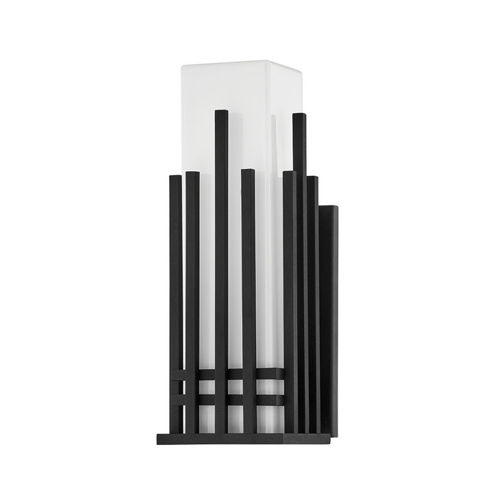 Troy Lighting San Mateo Wall Sconce Wall Sconces Troy Lighting TEXTURED BLACK 5x5x14.25 