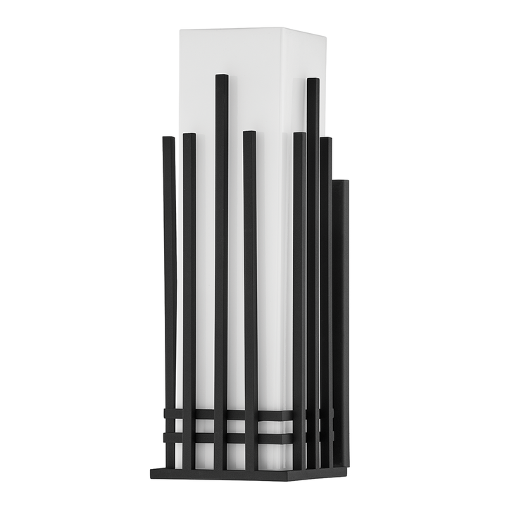 Troy Lighting San Mateo Wall Sconce Wall Sconces Troy Lighting TEXTURED BLACK 6x6x18 